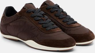 Brunello Cucinelli Monili suede-trimmed sneakers