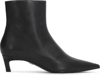 Kazar Schoenen, Dames, Zwart, 40 EU, Leer, Minimalistische Leren Kittenhak Laarzen