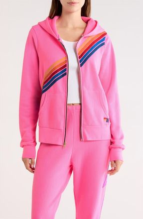 Aviator Nation Disco Zip Hoodie in Neon Pink at Nordstrom, Size Xx-Large