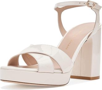 Stuart Weitzman Dayna Platform Sandal Womens Sandals Cream : 10.5 M, Leather