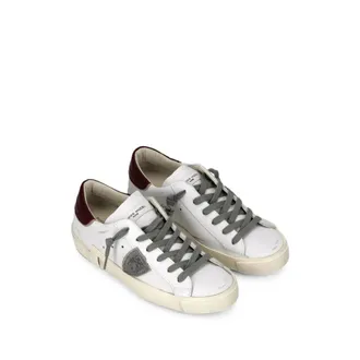 Philippe Model Distressed Calf Leather Sneakers - White