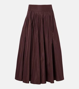 Max Mara Pleated taffeta midi skirt
