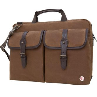 Giorgio Martello Milano Waxed Knickerbocker Laptop Briefcase in Field Tan/dark Brown at Nordstrom