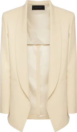 Elena Miro Tailored Open-Front Shawl Collar Black Blazer