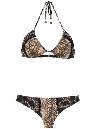 Amir Slama Bikini con pizzo - Nero