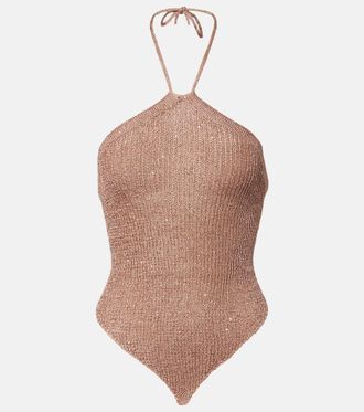 Bananhot Liz sequined halterneck top