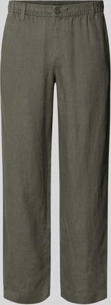 Jack & Jones Jack & Jones Leinenhose mit elastischem Bund Modell KARL LAWRENCE in Oliv, Gr&ouml;&szlig;e XXL