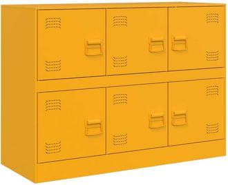 Berkfield Home Sideboard Mustard Yellow 99x39x73 cm Steel | Size: 99 x 39 x 73 cm