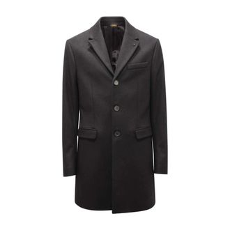 Patrizia Pepe Vinyl Wollen Jas - Heren - Mantel - Zwart - XL - Wol - Jassen