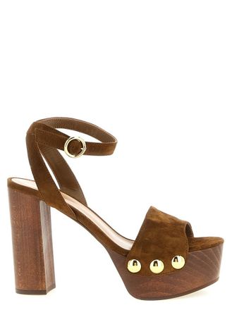 Gianvito Rossi Brown Open Round Toe Heels