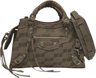 Balenciaga Pre-owned Handbags, female, Beige, Size: ONE SIZE Pre-owned Neo Classic City Cotton Canvas 2way Bag