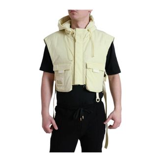 Dolce & Gabbana Jassen, Heren, Geel, M, Polyester, Gele capuchon sportvest jas