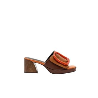 Noa Harmon Heeled Mules - Dames - Muiltjes - Bruin - 40 EU - Schoenen