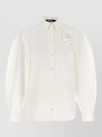 Rotate 3d floral appliqu&eacute; oversized cotton shirt