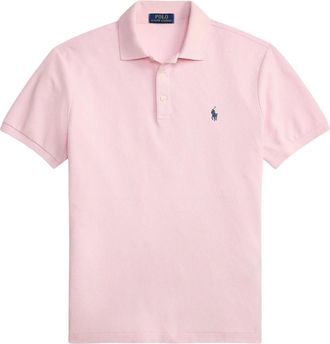 Ralph Lauren Tops, Heren, Roze, XL, Katoen, Slim Fit Pique Polo