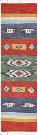Beliani Rug KAMARIS Multicolour 80 x 300 cm Cotton Kilim