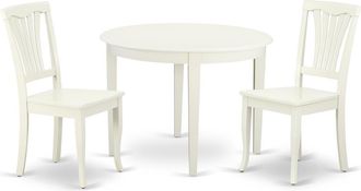 East West Furniture Dining Room Set Linen White, BOAV3-LWH-W