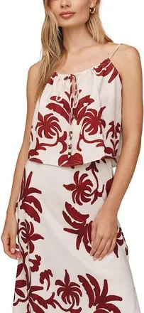Bella Dahl Tie Front Camisole in Island Damask Print at Nordstrom, Size X-Small