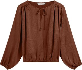 Summum Top Silky casual - Dames - Blouses - Bruin - XL - Overhemden