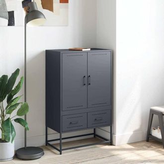 Berkfield Home Highboard Anthracite 68x39x111.5 cm Steel in Charcoal