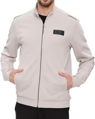 Emporio Armani 6Rpm 83 Sweatshirt - Heren - Vesten met rits - Beige - 2XL - Hoodies & sweatvesten