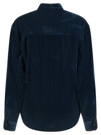 Nude Velvet Shirt - Navy
