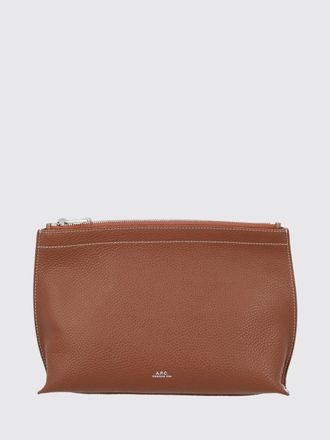 A.P.C. A. P.C. Hammered Calfskin Clutch with Laminated Logo