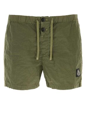 Stone Island Green Logo Shorts