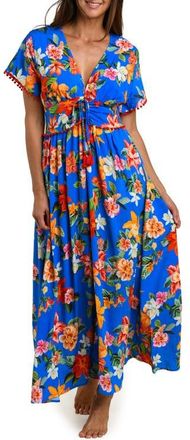 La Blanca Modern Maxi Cover-Up Dress in Blue Multi at Nordstrom, Size X-Small