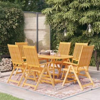 vidaXL Conjunto De Comedor De Jard&iacute;n 7 Piezas Madera Maciza De Teca Vidaxl