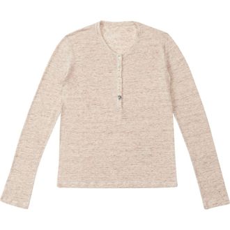 Fortela Coralie Seraph Melange Linen T-Shirt in Camel at Nordstrom, Size Large Eu