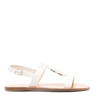 Ferragamo Vida Nappa Flat Sandals, Size 7 C