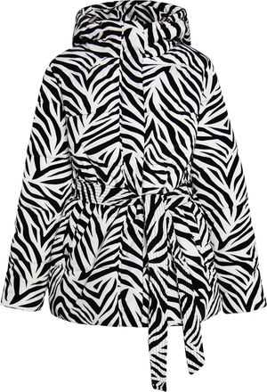 Faina Gewatteerd jack met zebraprint Dames Witte zebra