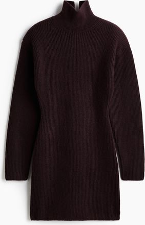 H&M Geripptes Kleid mit Schulterpolstern - Red