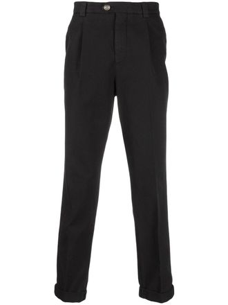 Brunello Cucinelli cropped cotton trousers - Black