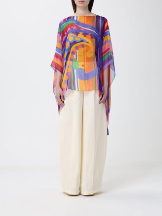 Etro Printed Silk Poncho