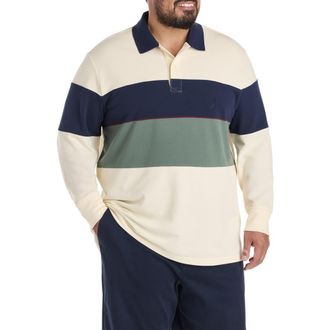 Nautica Big & Tall Colorblocked Polo Shirt in Natural at Nordstrom, Size 4X Big