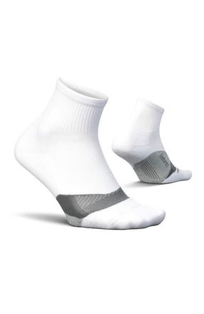 Feetures Elite Light Cushion Quarter Solid Sport Sock with Targeted Compression in Pure White at Nordstrom, Size Small