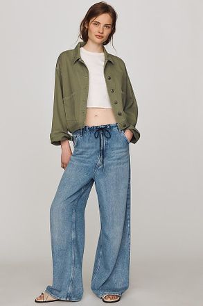 A Gold E Shaw Tie-Waist High-Rise Jeans
