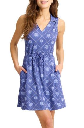 Tommy Bahama Abby Getaway Frond Print Minidress in Sanibel Blue at Nordstrom, Size X-Large