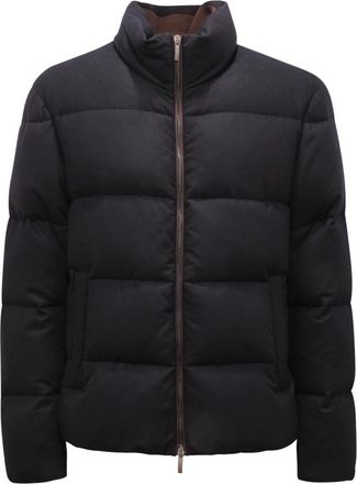 PESERICO Piumino Cashmere Blend Down Jacket - Heren - Winterjassen - Blauw - XL - Kasjmier - Jassen