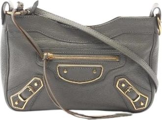 Balenciaga Pre-owned Metallic Edge Leren Schoudertas - Dames - Vintage Schoudertas - Grijs - ONE Size - Leer - Vintage