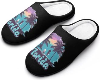 Generic Florida Surfer Surfering Slippers Men Winter Warm Cotton Anti-Slip Indoor Slip-Ons House Shoes