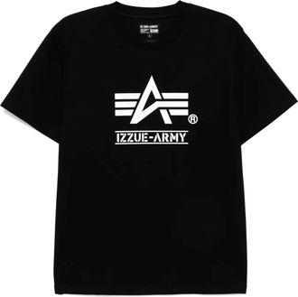 Izzue logo-print T-shirt - men - Cotton/Polyester - S - Black