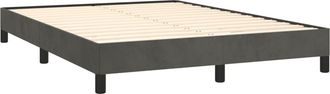 vidaXL Estructura De Cama Sin Colch&oacute;n Terciopelo Gris Oscuro 140x190cm Vidaxl