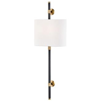 Hudson Valley Lighting Bowery Aplique De Pared 2 Luces Lat&oacute;n Envejecido, Lino