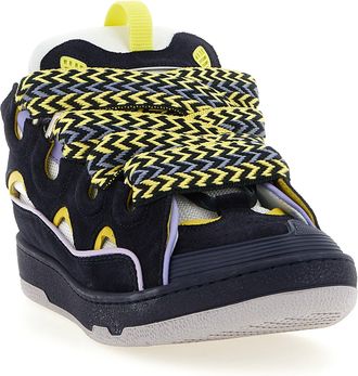 Lanvin Mens Blue Calfskin Athletic Sneakers