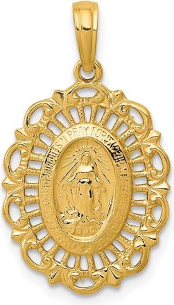 Diamond2Deal 10k Yellow Gold Oval Miraculous Medal Pendant