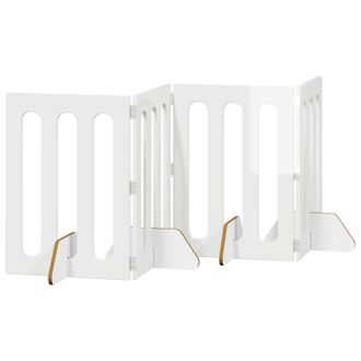 vidaXL Valla Plegable Para Mascotas 4 Pcs Alto Brillo 201 X 38 X 70 Cm Vidaxl