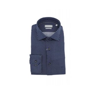 Michael Kors Overhemden, Heren, Blauw, XL, Printed Piqu&eacute; Slim Fit Shirt